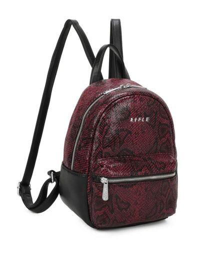 Immagine di RIFLE - Zaino bordeaux pitonato con tasca frontale