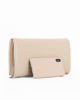 Immagine di TATOO - Tracolla beige in vernice con patta e due scomparti interni, MADE IN ITALY