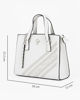Immagine di CORTINA POLO STYLE - Borsa due manici bianca con borchie, tracolla removibile