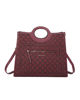 Immagine di ENRICO COVERI - Borsa a mano bordeaux loggata con tasca frontale e posteriore, tracolla removibile