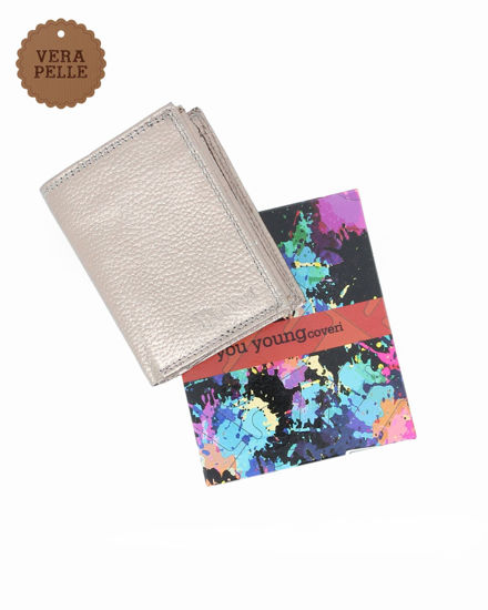 Immagine di YOU YOUNG COVERI - Portafoglio grigio in VERA PELLE da donna