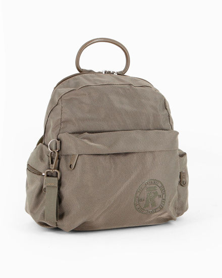 Immagine di RIFLE - Zaino taupe con tasche laterali e manico rigido