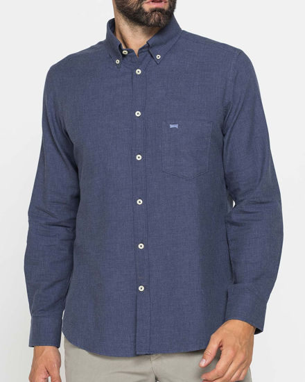 Immagine di CARRERA - CAMICIA UOMO IN FLANELLA BLU TINTA UNITA