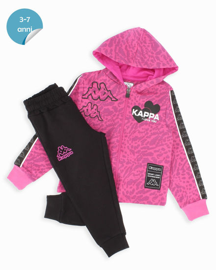 Immagine di KAPPA - TUTA COMPLETA FULL ZIP CON CAPPUCCIO FUXIA DA BAMBINA