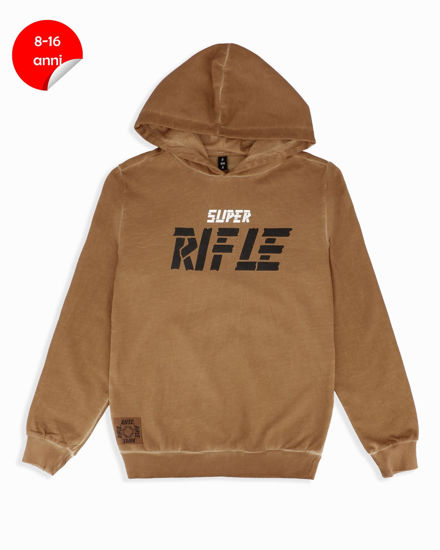 Immagine di RIFLE - FELPA CON CAPPUCCIO MARRONE DA RAGAZZO