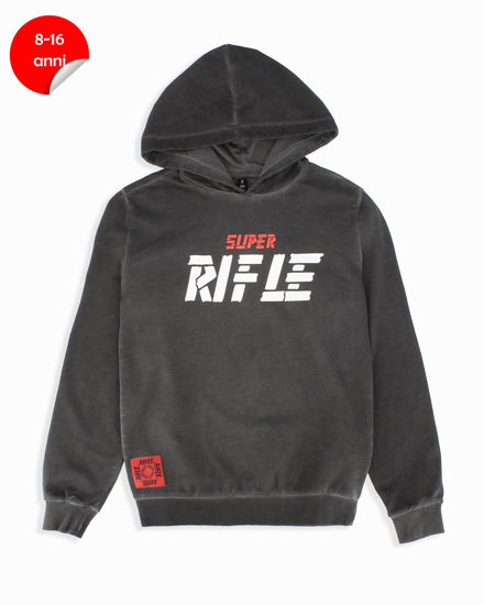 Immagine di RIFLE - FELPA CON CAPPUCCIO NERA DA RAGAZZO
