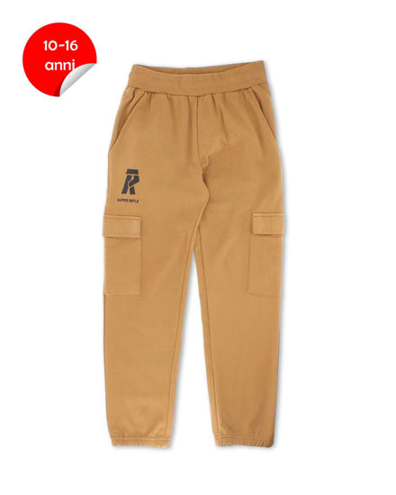 Immagine di RIFLE - PANTALONE FELPA CON TASCONI MARRONE DA RAGAZZO