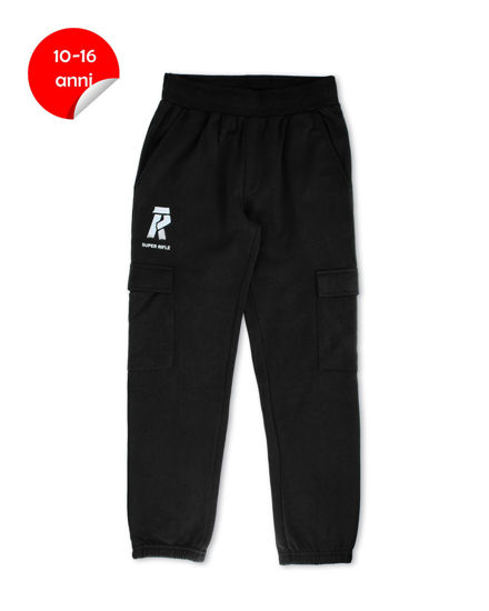 Immagine di RIFLE - PANTALONE FELPA CON TASCONI NERA DA RAGAZZO
