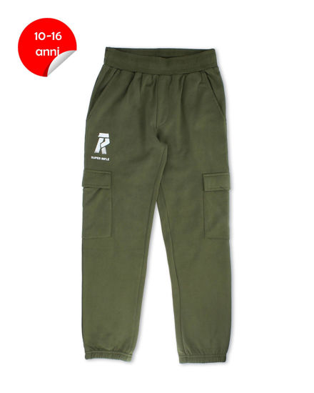 Immagine di RIFLE - PANTALONE FELPA CON TASCONI VERDE DA RAGAZZO