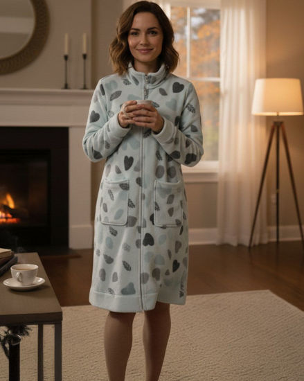 Immagine di INFIORE - VESTAGLIA LOVE ME FULL ZIP AZZURRO  DA DONNA