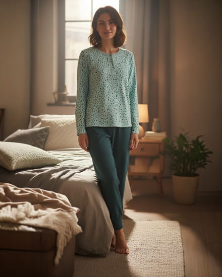 Immagine di INFIORE - PIGIAMA LOVE ME MANICA LUNGA VERDE DA DONNA