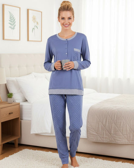 Immagine di INFIORE - PIGIAMA MICROPIN MANICA LUNGA JEANS DA DONNA