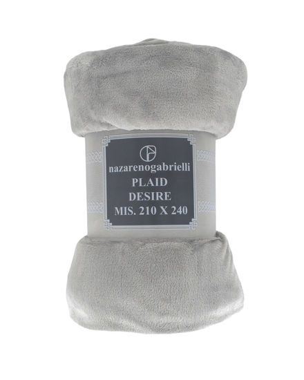 Immagine di NAZARENO GARBIELLI - Plaid tinta unita tortora modello DESIRE', 210x240CM