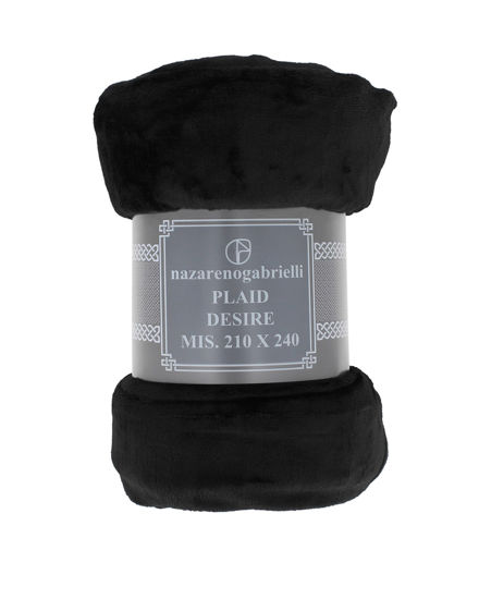 Immagine di NAZARENO GARBIELLI - Plaid tinta unita nero modello DESIRE', 210x240CM