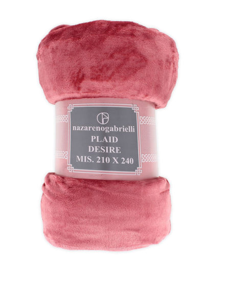 Immagine di NAZARENO GARBIELLI - Plaid tinta unita malva modello DESIRE', 210x240CM