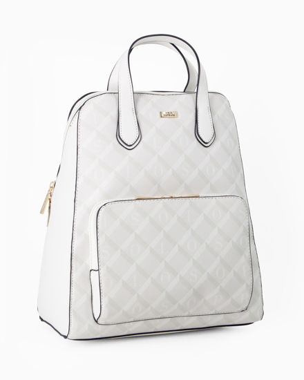 Immagine di SOLO SOPRANI - Zaino bianco con due manici e tasca frontale