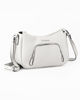 Immagine di SOLO SOPRANI - Borsa mezzaluna bianca con tasca frontale