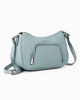 Immagine di SOLO SOPRANI - Borsa mezzaluna azzurra con tasca frontale