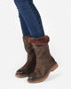 Immagine di RIFLE - Stivale caffè da donna con zip laterale e pelliccia interna