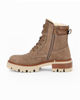 Immagine di RIFLE - Scarponcino beige da donna con lacci, zip laterale e pelliccia interna