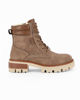 Immagine di RIFLE - Scarponcino beige da donna con lacci, zip laterale e pelliccia interna
