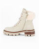 Immagine di RIFLE - Scarponcino panna da donna con lacci, zip laterale e pelliccia