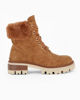 Immagine di RIFLE - Scarponcino cappuccino da donna con lacci, zip laterale e pelliccia