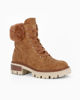 Immagine di RIFLE - Scarponcino cappuccino da donna con lacci, zip laterale e pelliccia