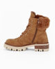 Immagine di RIFLE - Scarponcino cappuccino da donna con lacci, zip laterale e pelliccia