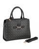 Immagine di SOLO SOPRANI - Borsa due manici nera loggata con morsetto e tre scomparti principali, tracolla removibile