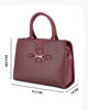 Immagine di SOLO SOPRANI - Borsa due manici bordeaux loggata con morsetto e tre scomparti principali, tracolla removibile