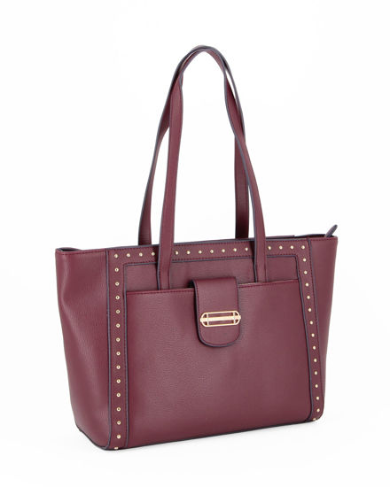 Immagine di SOLO SOPRANI - Borsa shopping bordeaux con tasca frontale