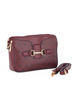 Immagine di SOLO SOPRANI - Tracolla bordeaux loggata con morsetto e tre scomparti principali