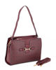 Immagine di SOLO SOPRANI - Borsa a spalla bordeaux loggata con morsetto e tre scomparti principali, tracolla removibile