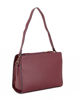 Immagine di SOLO SOPRANI - Borsa a spalla bordeaux loggata con morsetto e tre scomparti principali, tracolla removibile