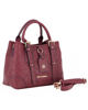 Immagine di SOLO SOPRANI - Borsa due manici bordeaux loggata con tre scomparti principali e ciondolo frontale, tracolla removibile