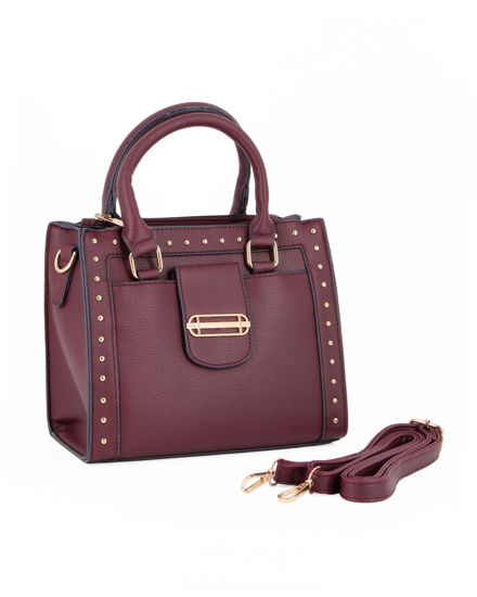 Immagine di SOLO SOPRANI - Borsa due manici bordeaux con tre scomparti principali e tasca frontale, tracolla removibile