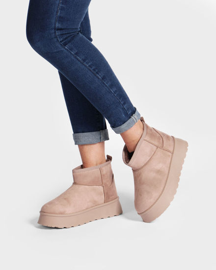 Immagine di MISS GLOBO - Stivaletto khaki scamosciato con pelliccia interna