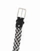 Immagine di NAZARENO GABRIELLI - Cinta nera/grigia/bianca intrecciata ed elasticizzata da uomo