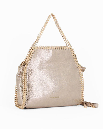 Immagine di CORTINA POLO STYLE - Borsa a mano oro, tracolla removibile