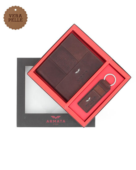 Immagine di ARMATA DI MARE - Set regalo composto da portafoglio e potachiavi testa moro in VERA PELLE