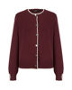 Immagine di BACHATA - Cardigan manica lunga bordeaux e bianco con bottoni da donna