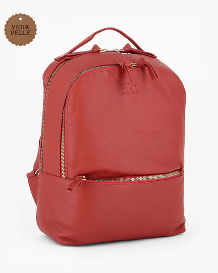 Immagine di CHESTER POLO ACADEMY - Zaino mattone in VERA PELLE con due scomparti principali e tasca frontale