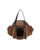 Immagine di ENRICO COVERI - Borsa a spalla leopardata scamosciata con catenina removibile e tasca frontale con patta e chiusura a girello, tracolla removibile