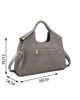 Immagine di ENRICO COVERI - Borsa a mano grigia scamosciata con frange e tasca posteriore, tracolla removibile