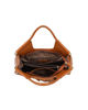 Immagine di ENRICO COVERI - Borsa a mano cuoio scamosciata con frange e tasca posteriore, tracolla removibile