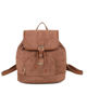 Immagine di ENRICO COVERI - Zaino marrone scamosciato con tasca frontale, patta e coulisse