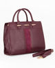 Immagine di LANCETTI - Borsa a due manici bordeaux con dettaglio frontale scamosciato,tracolla removibile