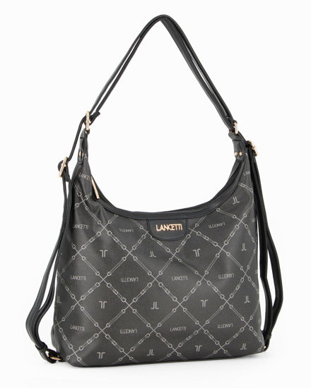 Immagine di LANCETTI - Borsa/Zaino nera logata