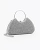 Immagine di MISS GLOBO - Clutch ad un manico silver con parte frontale in strass, tracolla removibile